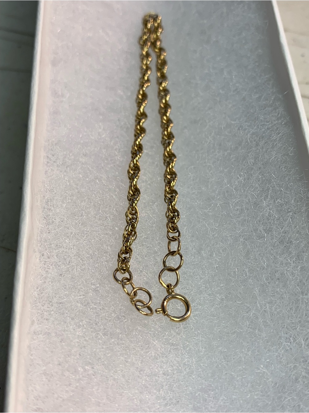 14 k gold  Rope Chain Bracelet - Elegant Women's Jewelry  see measurements 6.5”